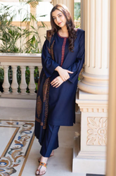 Aisling- Winter 3PC Dhanak Embroidered Suit - SS0402